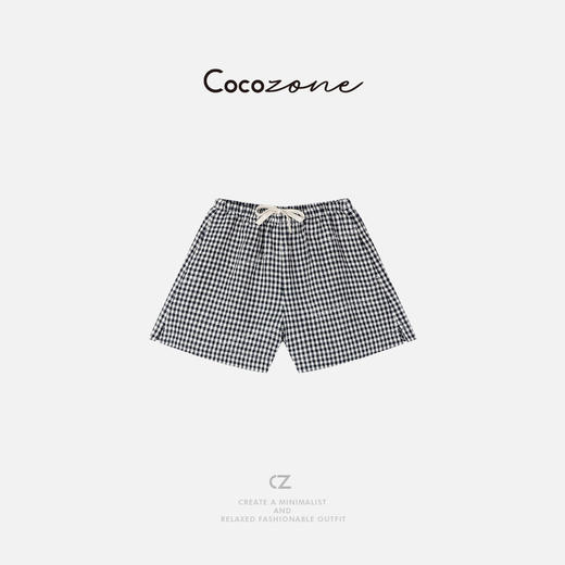 COCO ZONE 刘一一 2025新款撞色百搭抽绳格子休闲短裤CD1A0279 商品图0