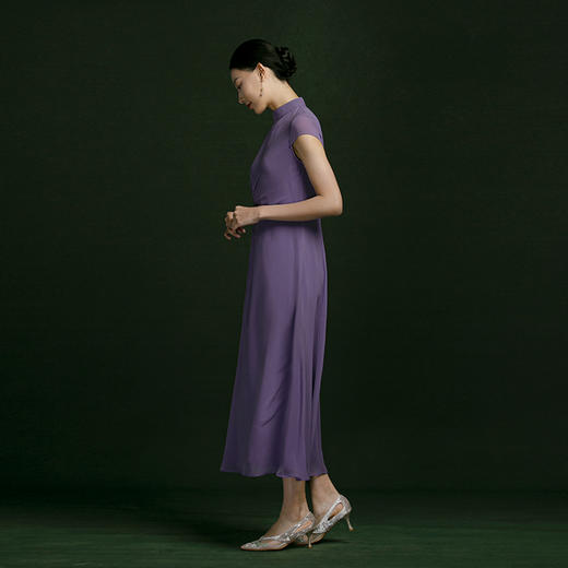 吉祥衣家国风新中式春夏新款气质显瘦修身女装微月照桐花连衣裙 商品图1