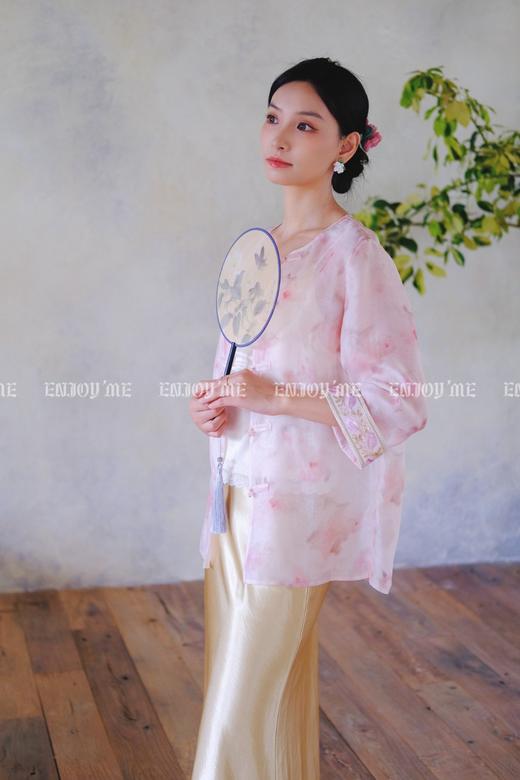 【门店同款】ENJOY夏季云敛-春光推盏薄纱雾语中式外套 162266741 商品图0