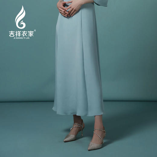 吉祥衣家中国风新中式气质高雅修身小香风女装驿桥春雨时连衣裙 商品图4