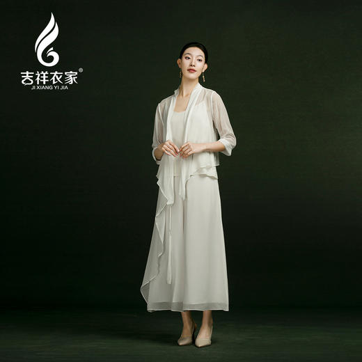 吉祥衣家新中式国风春夏新款高端气质显瘦女下衣休闲步生莲裤子 商品图1