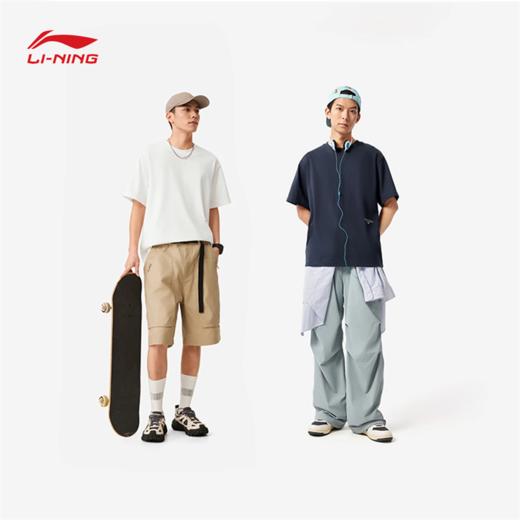 李宁吸湿排汗短袖T恤情侣款25春夏新款舒适干爽宽松运动上衣AHSV177 商品图1