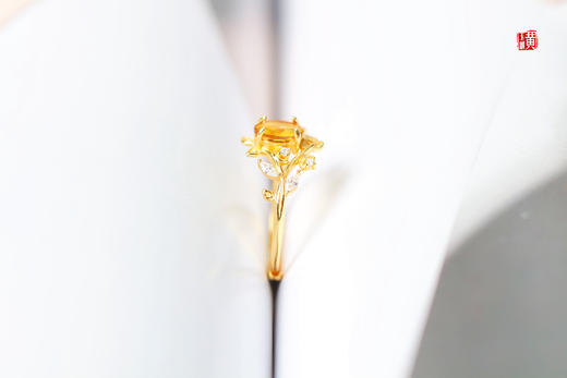 【金枝玉叶】黄水晶戒指 商品图4