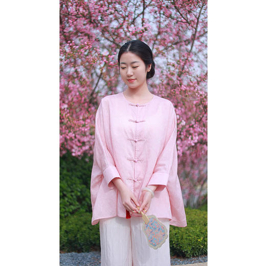 【抖音专属】新中式衬衣（25710136淡绯-结缘款） 商品图2