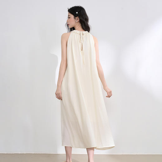 【夏日度假风】文艺浪漫扭结挂脖连衣裙女春夏无袖长裙V0050625 商品图4