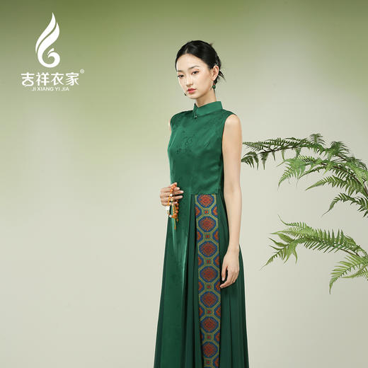 吉祥衣家新中式国风春夏新款高端气质显瘦修身女装凤凰于飞连衣裙 商品图2
