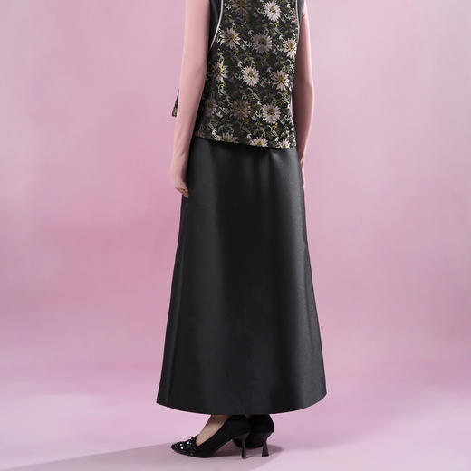 吉祥衣家新中式国风夏新款高端气质显瘦修身女装莲影如意半身裙 商品图2