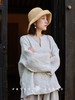 PETIT SCHAN小闪 CLO#773 self-observation 内观 亚麻雨露麻V领宽松上衣 商品缩略图1