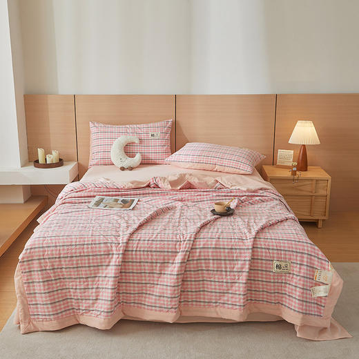 【色织全棉夏凉被】无印风纯棉夏被 A类母婴棉花空调被 水洗棉儿童被子  商品图13