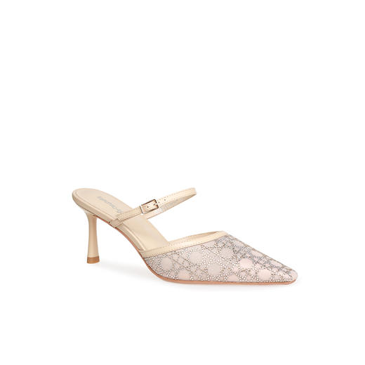 豪麟名鞋奥莱迪嘉女鞋半凉鞋织物+羊皮革DJMPA51WB007杏色  原价2660元 商品图0