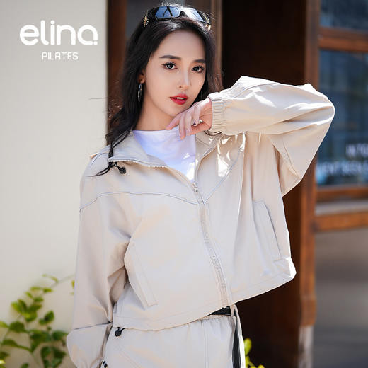 一恋•普拉提 2025春季新款薄款连帽外套反光拉链户外骑行短款防晒衣EML0188 商品图7