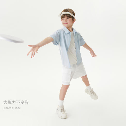 【吸湿速干】马克珍妮男童轻弹短袖衬衫 儿童衬衣夏装新款550595 商品图2