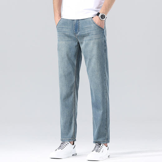 红览 天丝九分牛仔裤男春秋宽松9分直筒男裤 商品图1
