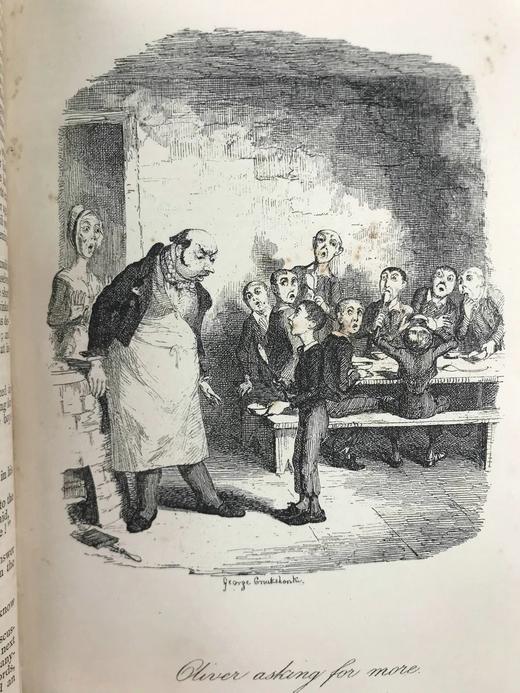 约19世纪后期 狄更斯《雾都孤儿》 8幅插图 真皮精装36开 商品图4