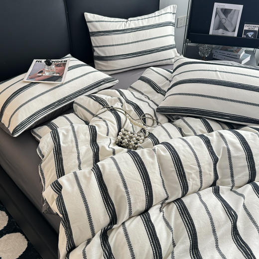 自然醒A类40支全棉提花四件套纯棉100简川星辰男孩被套宿舍床单三件套床品床笠JY 商品图7