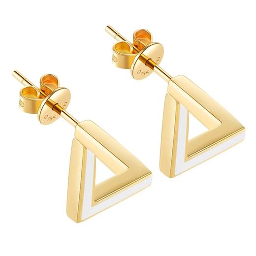 「异」彭罗斯三角系列立体白珐琅耳钉 商品图4