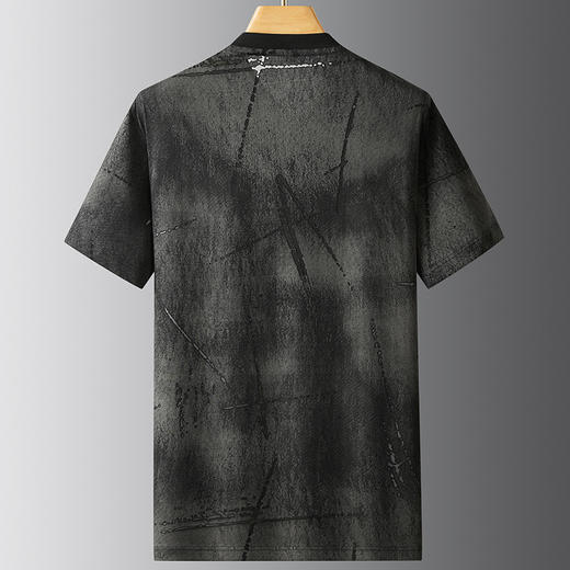 【DPF】大依优型大码做旧短袖T恤男士加肥大码夏季圆领半袖打底衫胖子宽松休闲上衣 商品图3