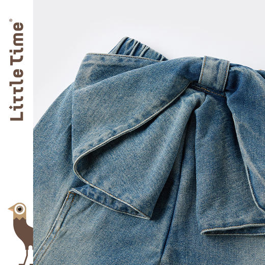 女童裤子2025春季新款中大童蝴蝶结牛仔裤直筒裤儿童裤 商品图2