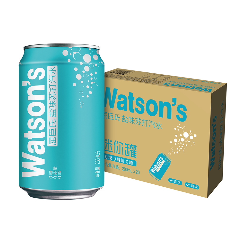 屈臣氏苏打汽水盐味苏打200ML*20*1(迷你罐 电商装)