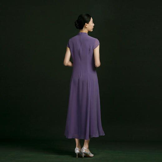 吉祥衣家国风新中式春夏新款气质显瘦修身女装微月照桐花连衣裙 商品图2