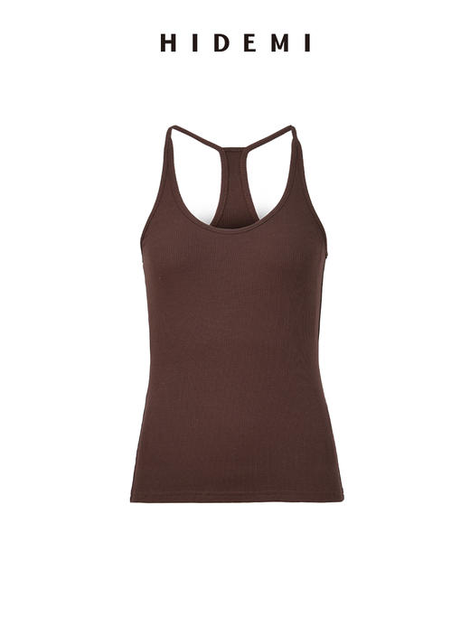 HIDEMI 极简经典款自然棉超弹力显瘦基础款吊带背心 乌木棕/自然白/鼠尾草灰 商品图9