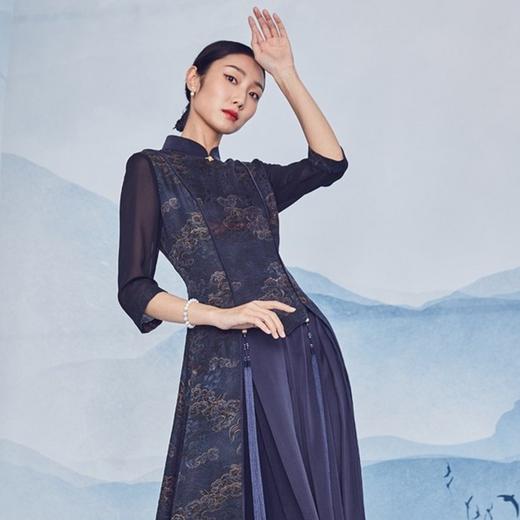 吉祥衣家中国风新中式复古女装2025新款春款渺若云烟上衣 商品图0