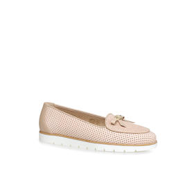 豪麟名鞋BALDININI女鞋平底鞋羊反绒面革D5E393S1杏色