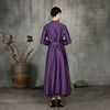 吉祥衣家紫色新中式国风气质优雅减龄礼服高端女装玹音绘锦连衣裙 商品缩略图4