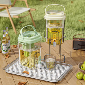 高颜值夏天冰桶冷水壶 大容量冰箱水果茶冷泡壶带滤网水龙头饮料桶【超值特卖AL】