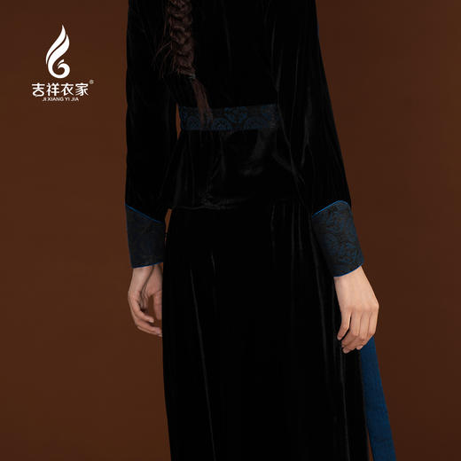 吉祥衣家弹力时尚气质新中式提花阔腿裤云容漫卷裤子 商品图4