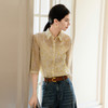 谜底小黄花衬衫七分袖女2025夏新款小清新度假合体衬衣256MC6281 商品缩略图1
