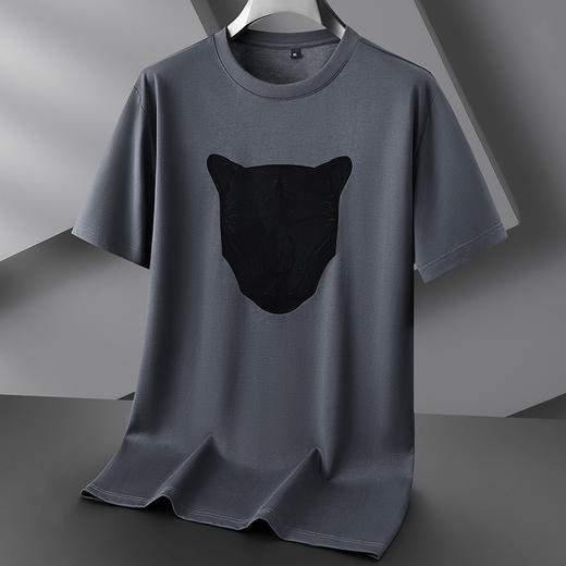 【丝光棉】【DPF】大依优型大码激光雕刻短袖T恤加肥大码丝光棉上衣夏季新款半袖男士胖子 商品图2