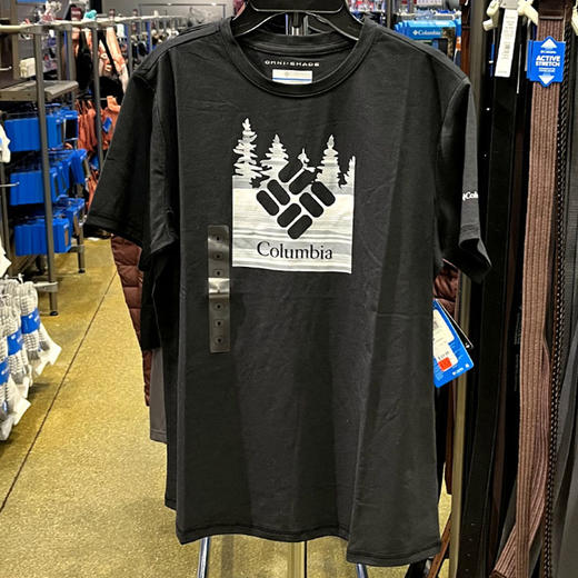 Columbia/哥伦比亚 50UPF 女士户外印花弹力防晒速干圆领短袖T恤 商品图3