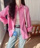 超养眼玫粉色莱赛尔棉舒适透气翻领长袖衬衫 商品缩略图4