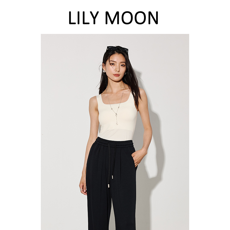 LILYMOON【冰丝宽肩吊带】一体杯方领背心内搭遮副乳