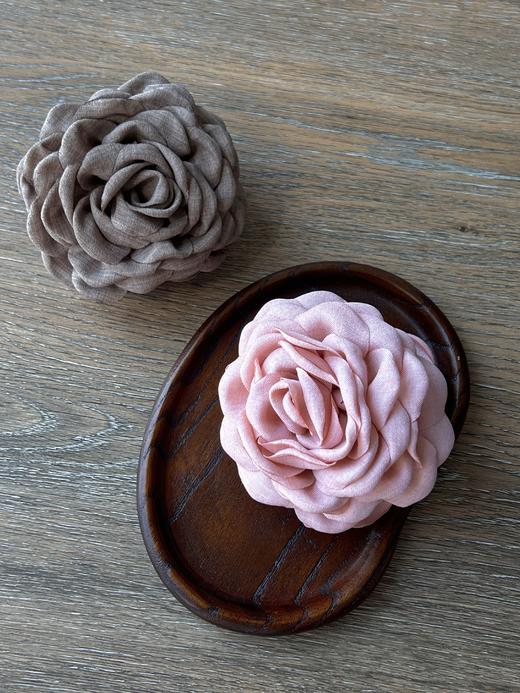 花朵发圈和发夹！bu退bu换~布艺抓夹+缎面褶皱头花大肠发圈~ 商品图6