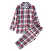 【法兰绒家居服】西川家居服全棉情侣睡衣格纹男女家居服套装简约格子 商品缩略图1