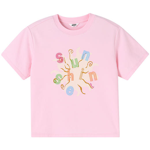 【实体店同款】女童SORONA凉感短袖针织衫夏季新款安奈儿童装AG521663 商品图7