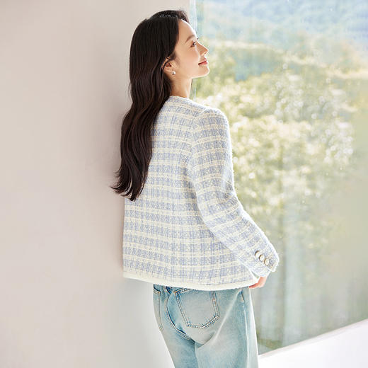 IC 小香风格子设计感甜美短外套女新款通勤气质精致优雅上衣 商品图3