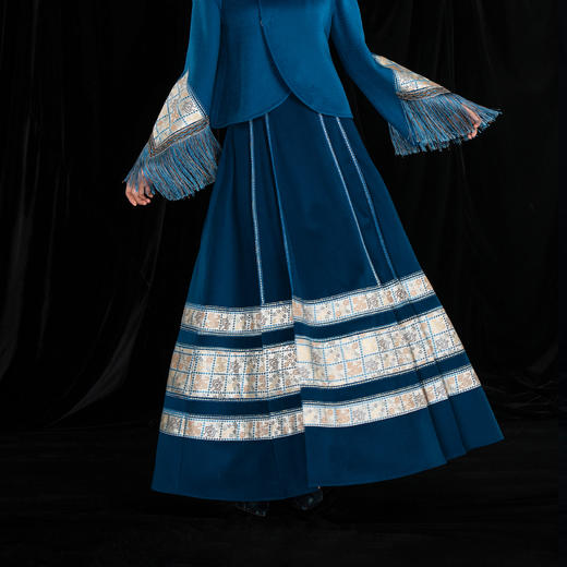 吉祥衣家新中式国风夏新款高端气质修身女装晏晏半裙 商品图2