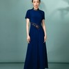 吉祥衣家新中式国风复古气质女装春夏款高级感轻奢锦绣水云连衣裙 商品缩略图0