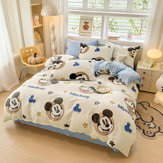 自然醒迪士尼正版授权全棉印花四件套小熊维尼纯棉床上四件套卡通儿童被套床单人宿舍三件套NH176178 商品图2