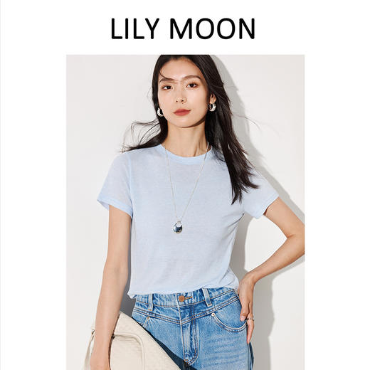 LILYMOON天丝羊毛轻设计T恤百搭透气LM2508 商品图3