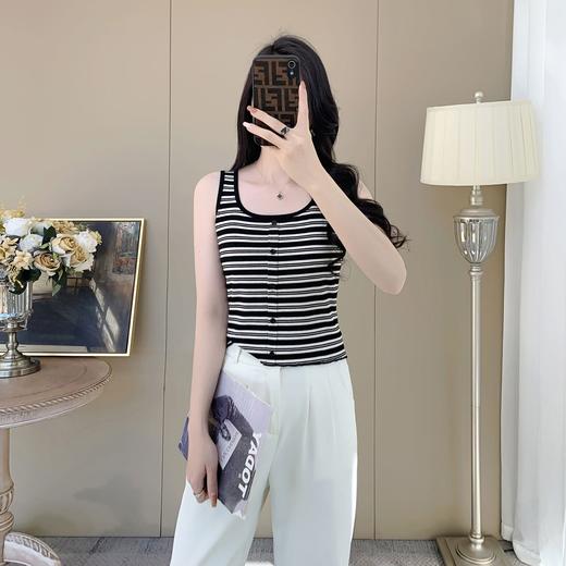 【100元3件】小香风条纹纽扣背心外穿内搭背心【FF25501】 商品图3