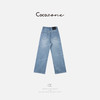 COCO ZONE 刘一一 25新款时尚水洗百搭女式猫须牛仔裤ACD1A0377 商品缩略图1
