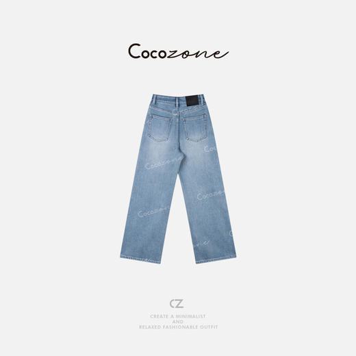 COCO ZONE 刘一一 25新款时尚水洗百搭女式猫须牛仔裤ACD1A0377 商品图1