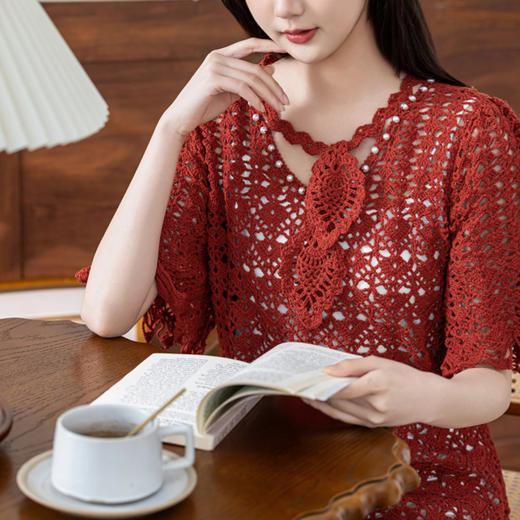 苏苏姐家菠艺连衣裙手工DIY编织钩针棉麻线羊毛线团自制材料包 商品图2