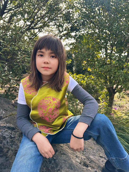 盛唐牡丹| 儿童系列|Kids 真丝花蕾缎马甲 商品图0