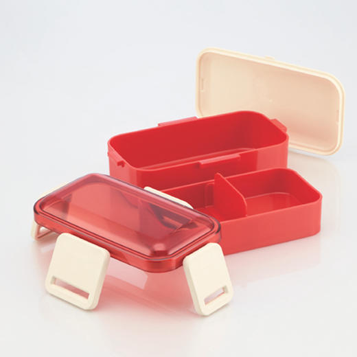 日本进口Skater抗菌双层饭盒草绿色 商品图3