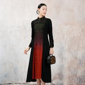 吉祥衣家新中式典雅气质中国风复古时尚大气秋冬女装凤鸣声连衣裙